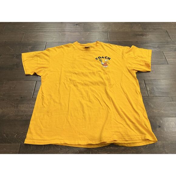 Vintage Oneita Yellow Mens Coach Duck Tennis Bend On Your Knees T-Shirt Size 3XL - Picture 2 of 11